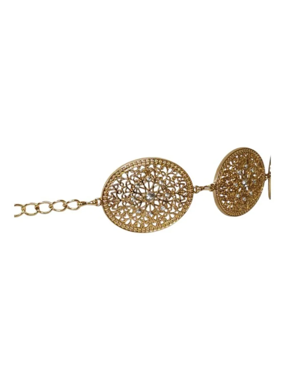 Gold Chain Belt With Ornate Medallions S/M By True Love Accessories 45